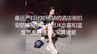 最近严打比较稀缺的酒店偷拍安防精品学生情侣JK女孩和蓝发男友开房3天深情做爱