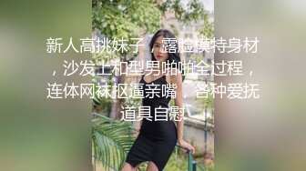 新人高挑妹子，露脸模特身材，沙发上和型男啪啪全过程，连体网袜抠逼亲嘴，各种爱抚道具自慰